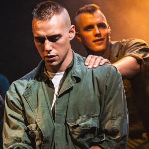 Dogfight 3 Jamie Muscato (Eddie Birdlace) Cellen Chugg Jones (Boland) Photo Darren Bell